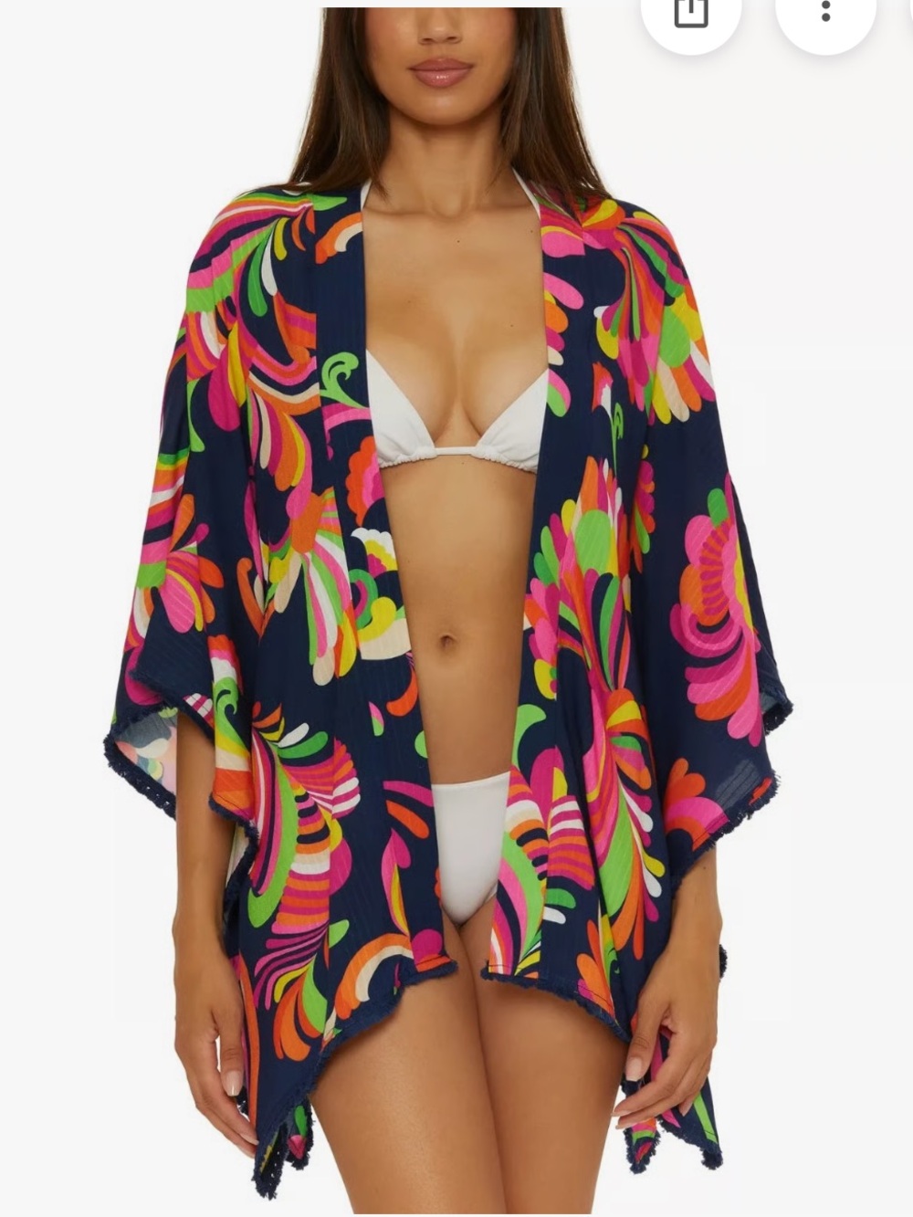 NWT Trina Turk Palms Paradise Poolside Swirl Kimono Swim Cover-up